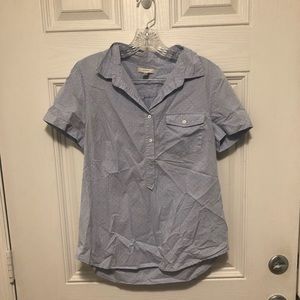 Jcrew light blue shirt with buttons 3/4 way down